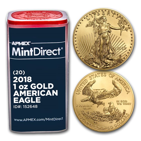 2018 1 oz Gold American Eagle (20-Coin MintDirect® Tube) 2018 1 oz Gold American Eagle (20-Coin MintDirect® Tube)